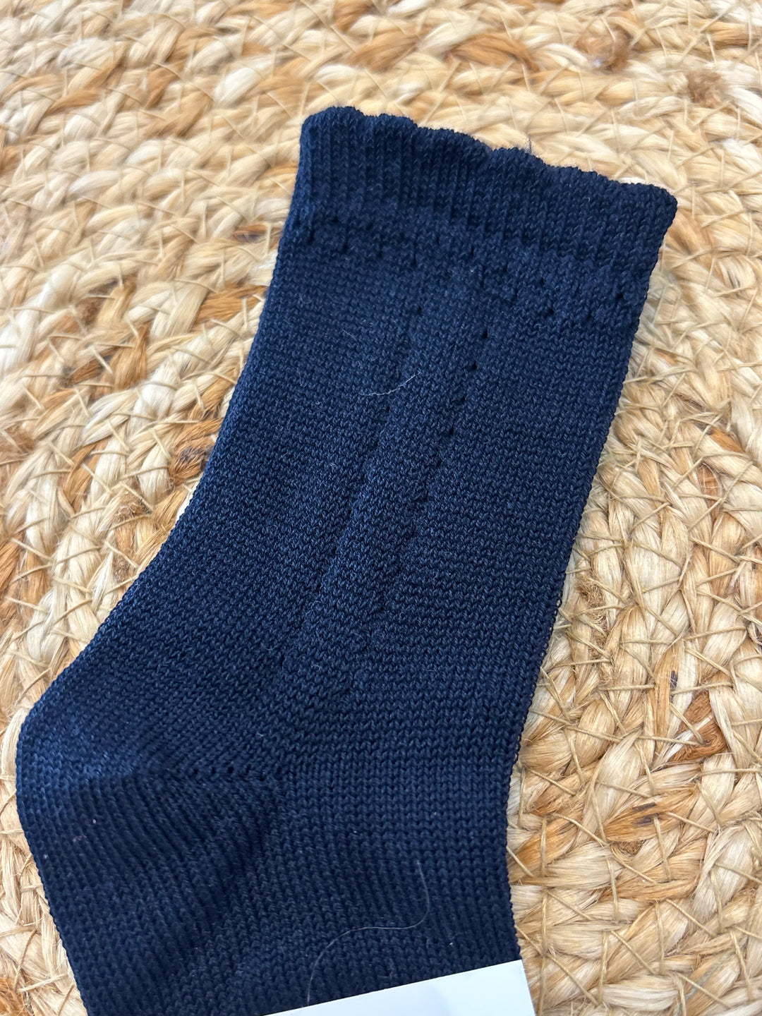Calzino con traforo blu