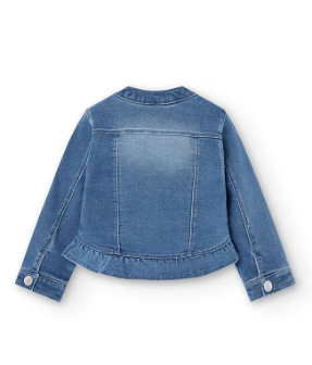 Giubbotto denim in jersey Bleach blu