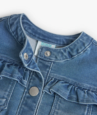 Giubbotto denim in jersey Bleach blu