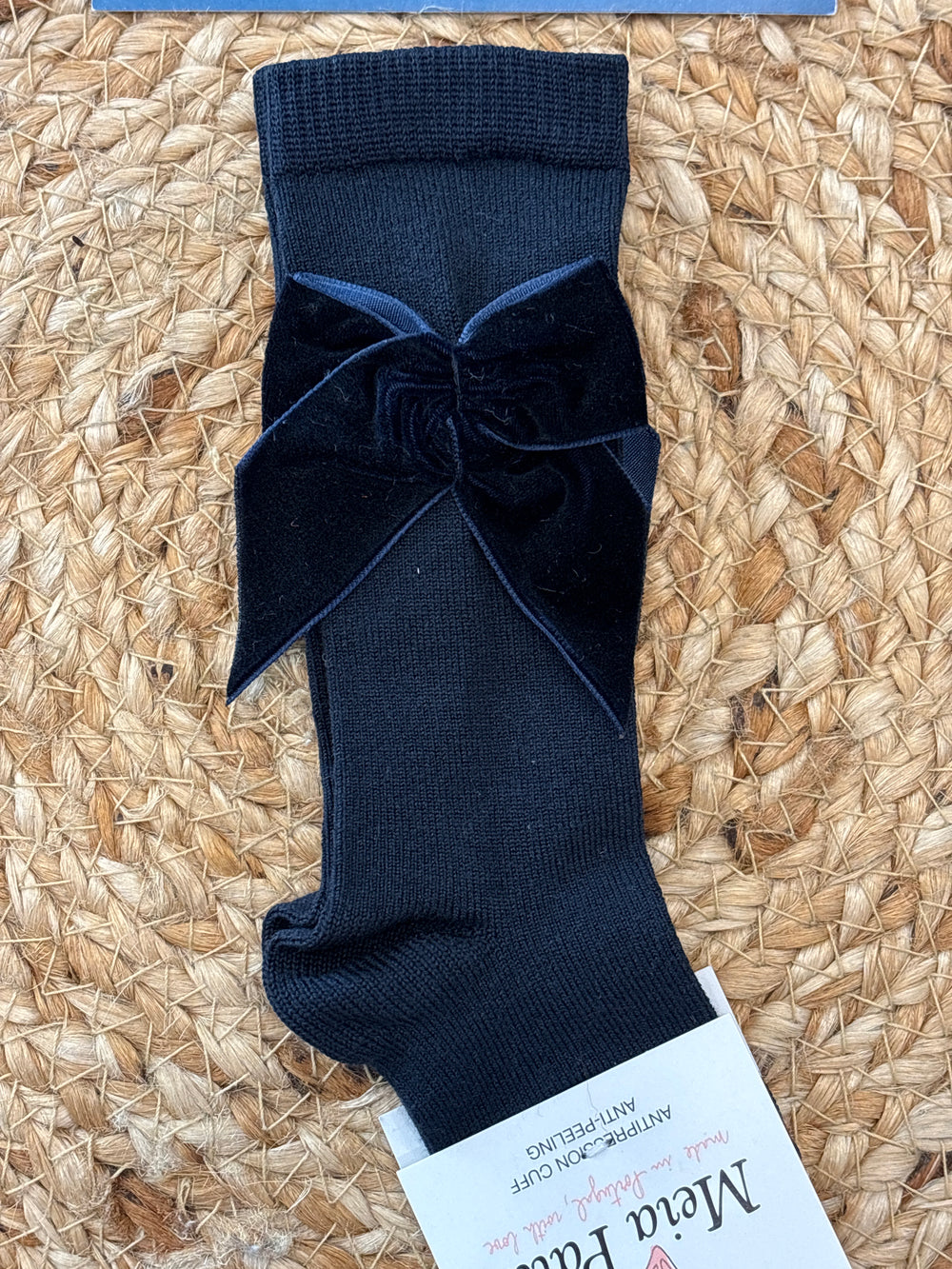 Parigina con fiocco in velluto blu