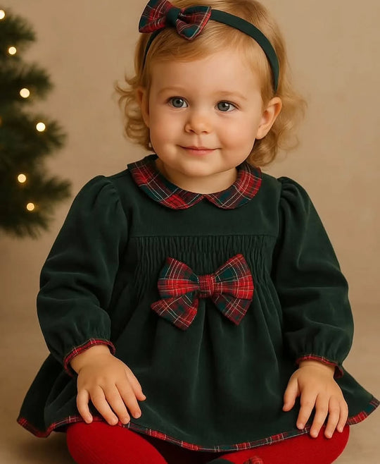 Abito in velluto verde