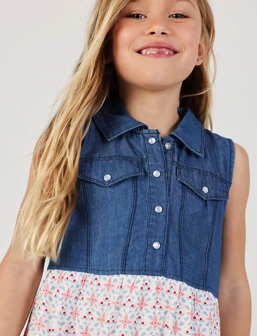 Abito in denim combinato