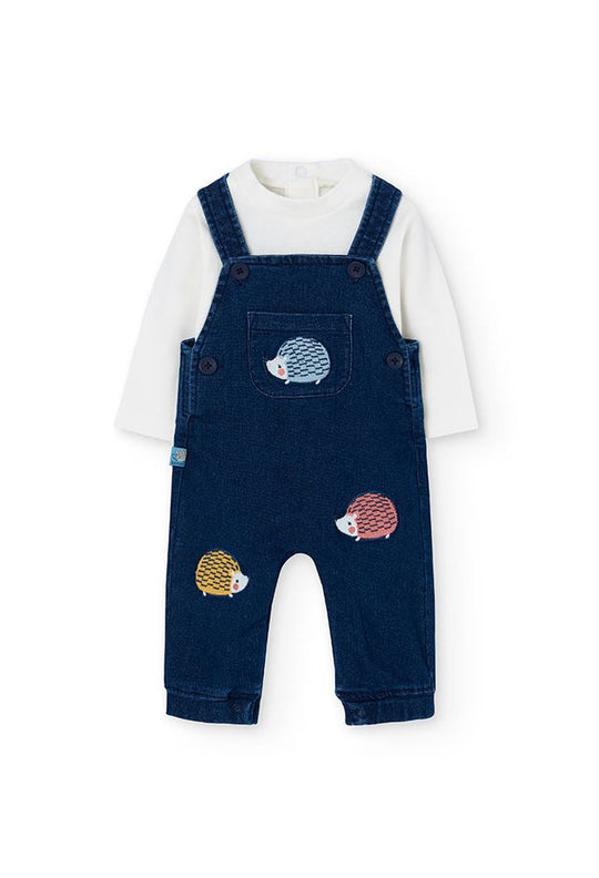 Completo salopette denim