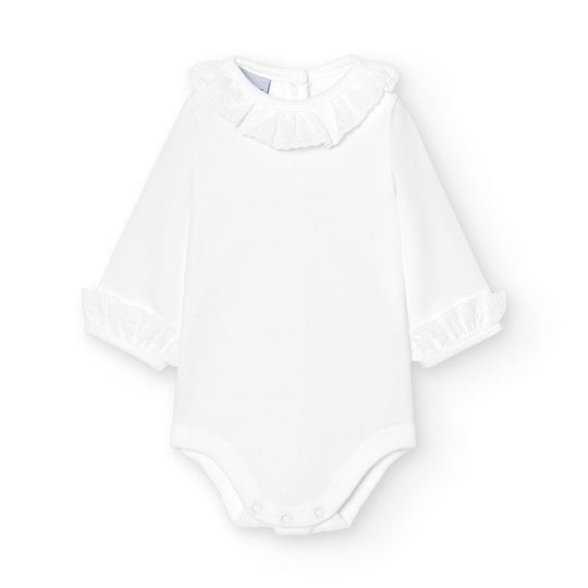 Body manica lunga con colletto ricamato