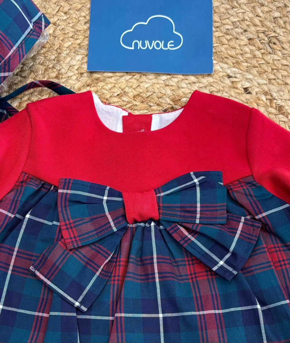 Abito con culotte e cuffietta scozzese