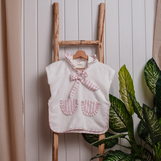 Poncho righe rosa