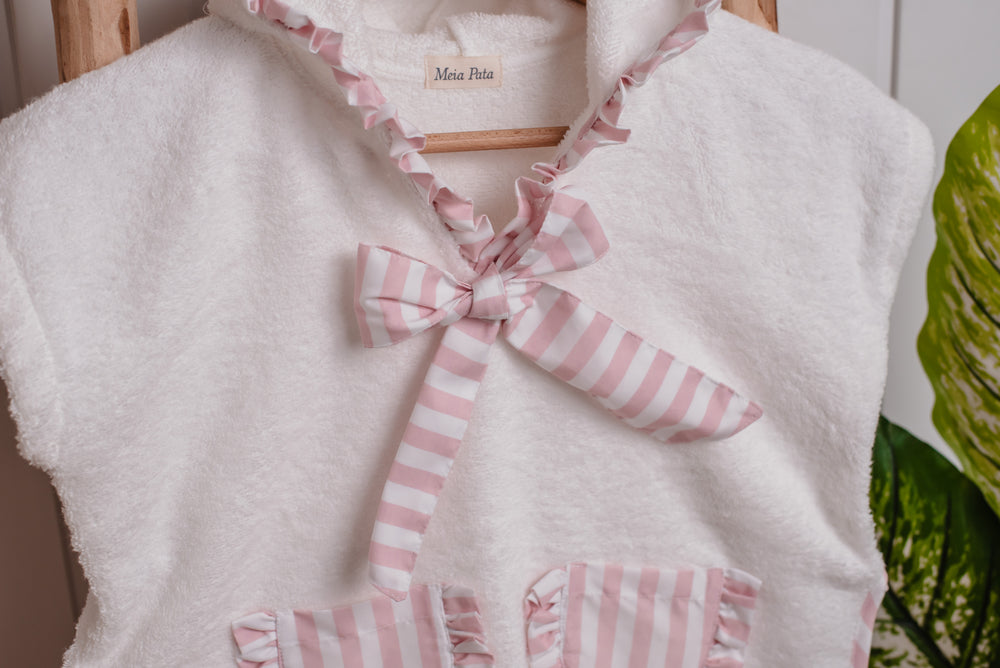 Poncho righe rosa