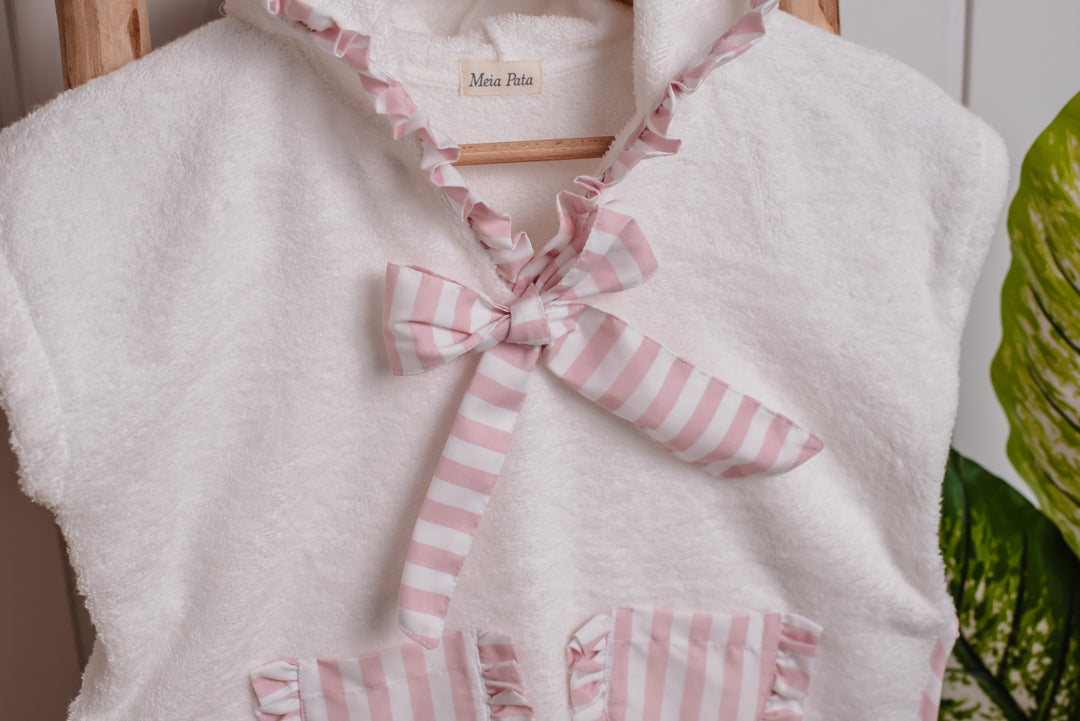 Poncho righe rosa