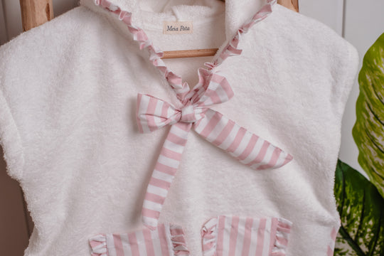 Poncho righe rosa