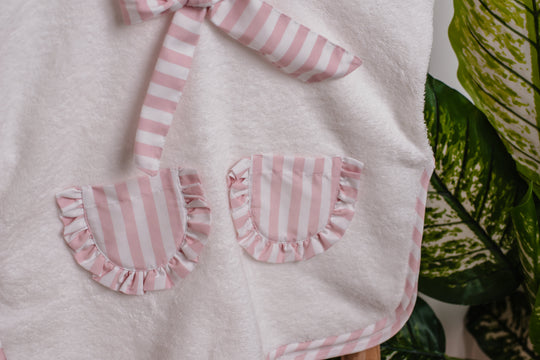 Poncho righe rosa