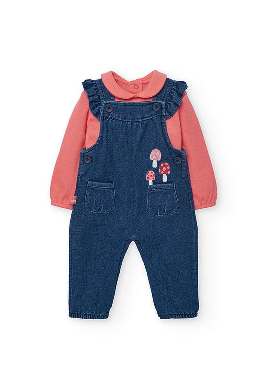 Completo salopette denim