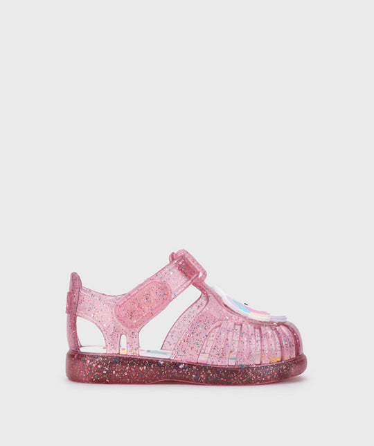 Sandalo in gomma glitter unicorno