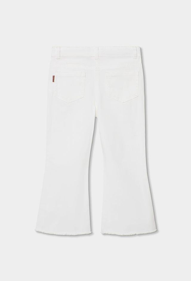 Pantalone a zampa in twilll bianco