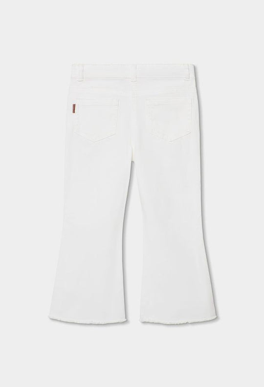 Pantalone a zampa in twilll bianco