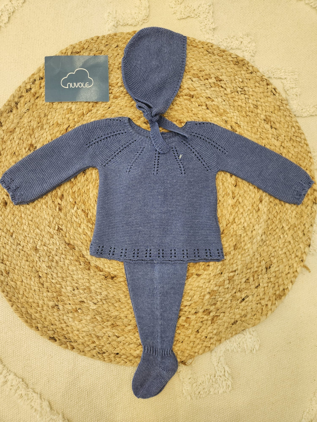 Set nascita in filo blu polo