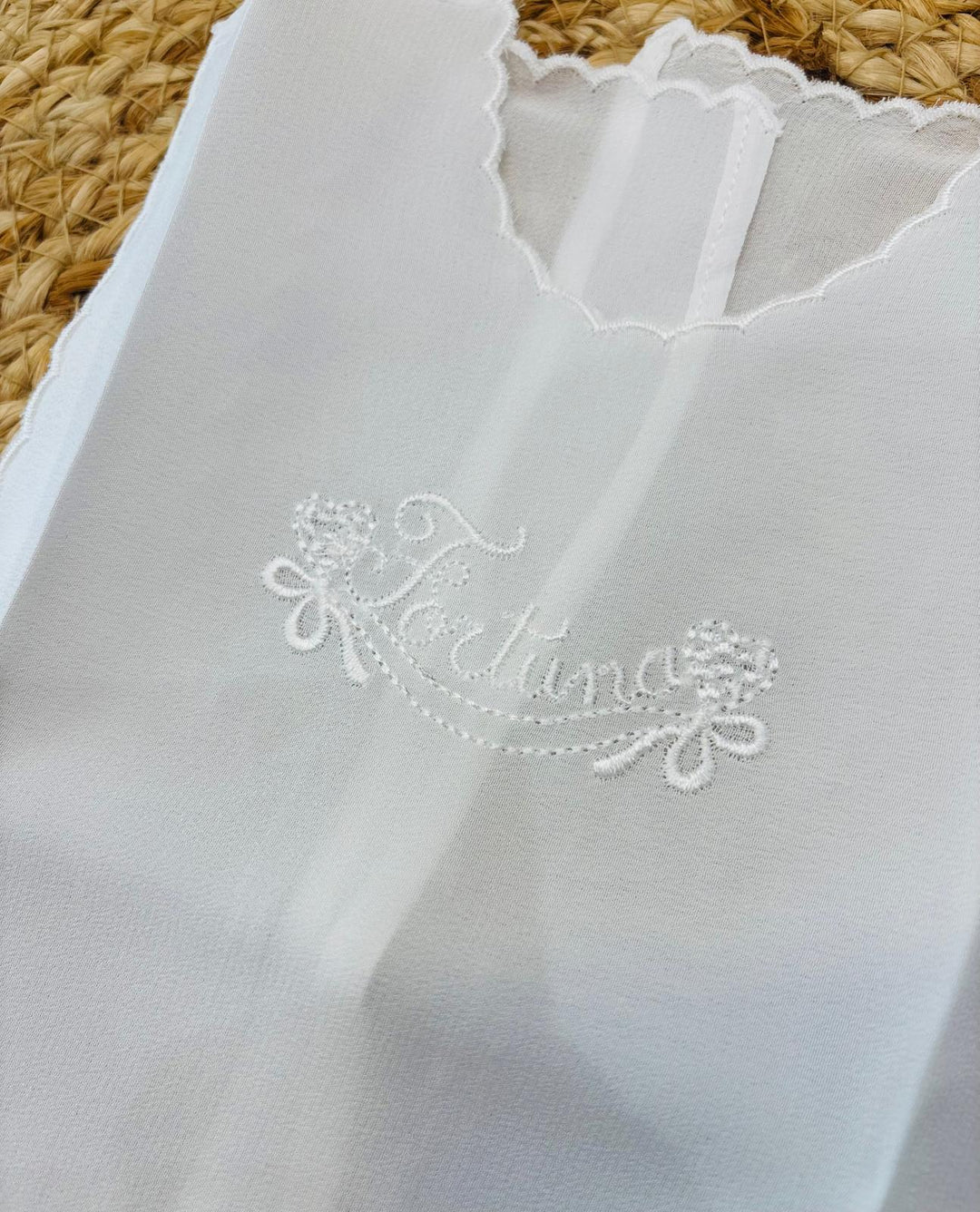 Camicia della Fortuna in Pura Seta ricamo bianco
