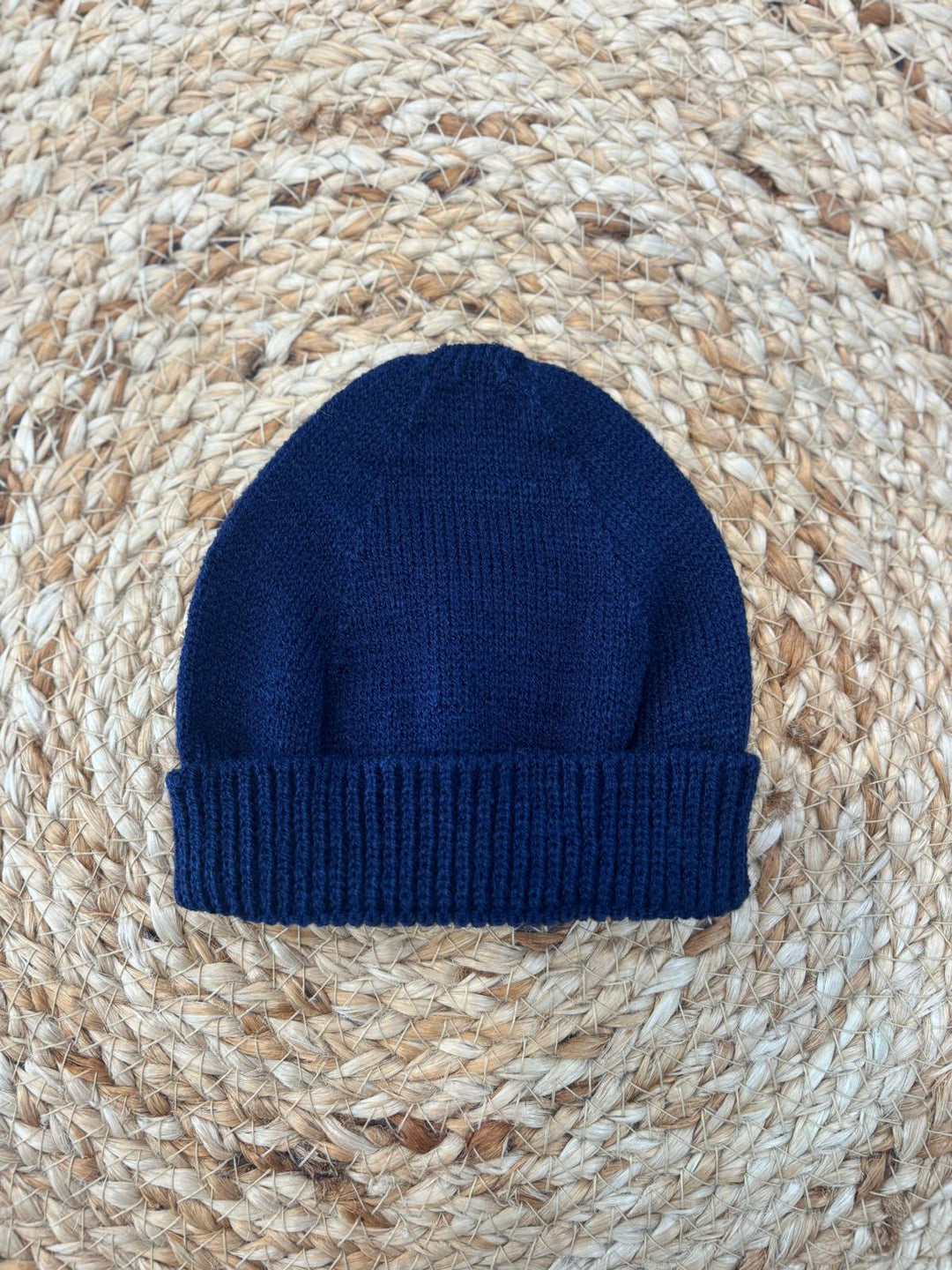 Cappello nascita in lana marino