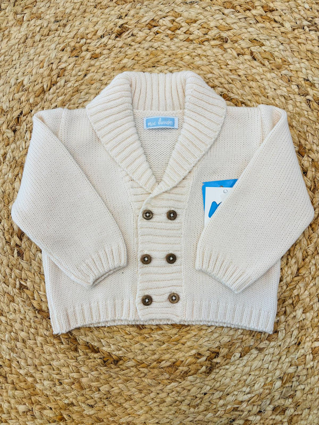 Cardigan in lana natural