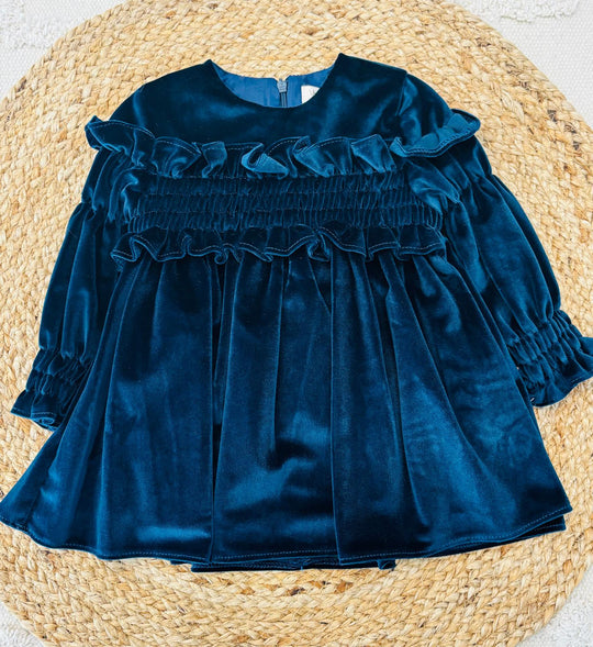 Abito in velluto blu