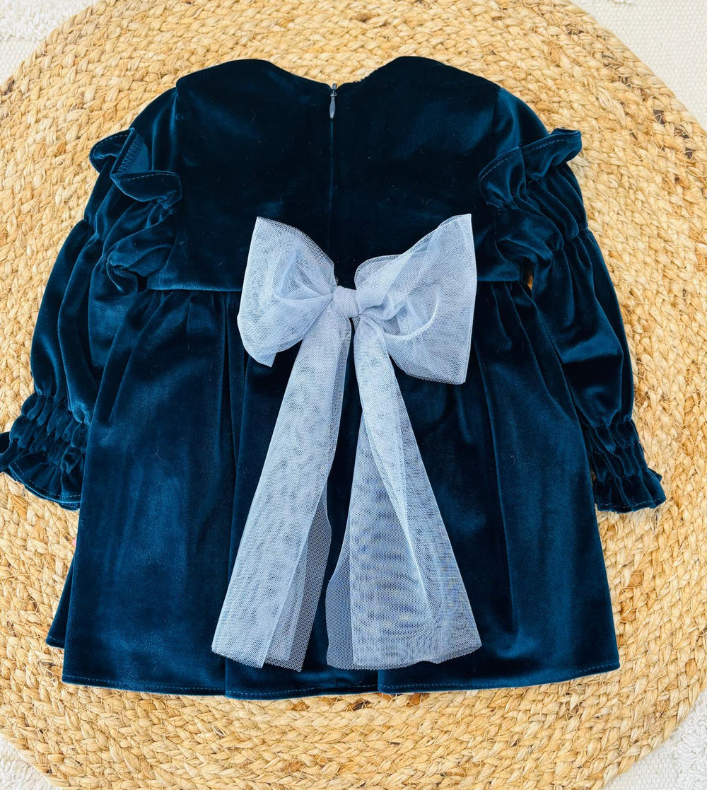 Abito in velluto blu