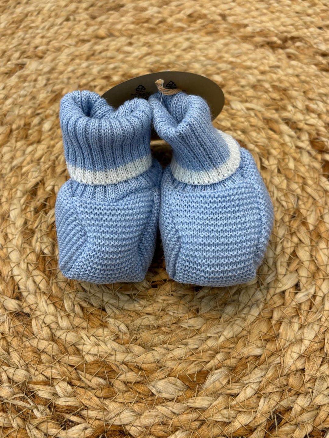 Babbucce in lana Nodo d'Amore cielo