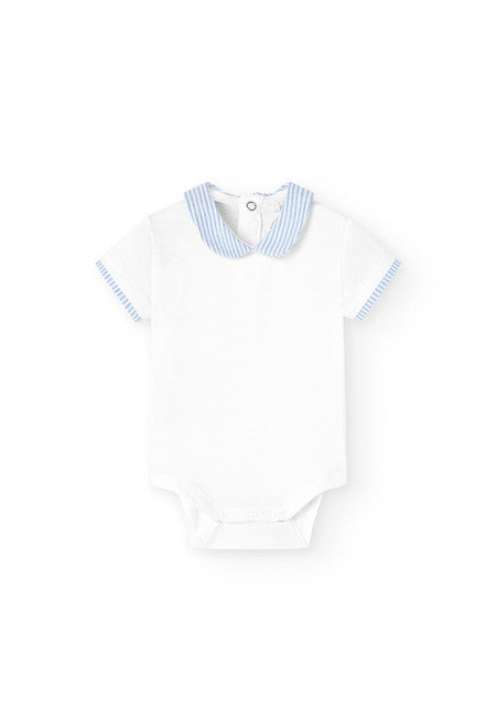 Completo salopette strisce e polo