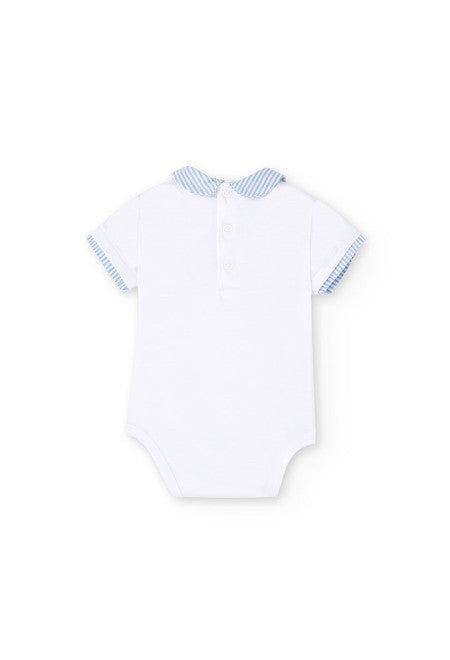 Completo salopette strisce e polo