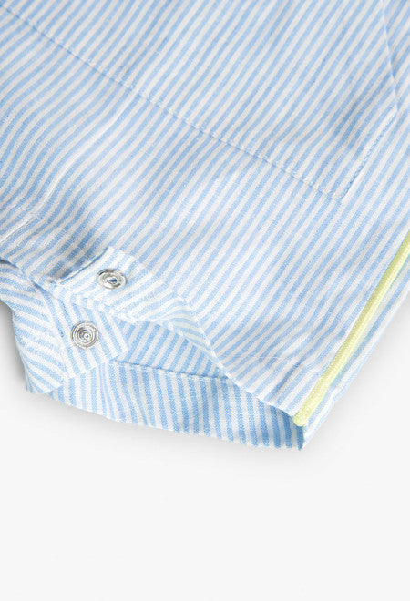 Completo salopette strisce e polo