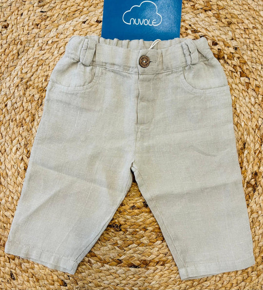 Pantalone in lino beige