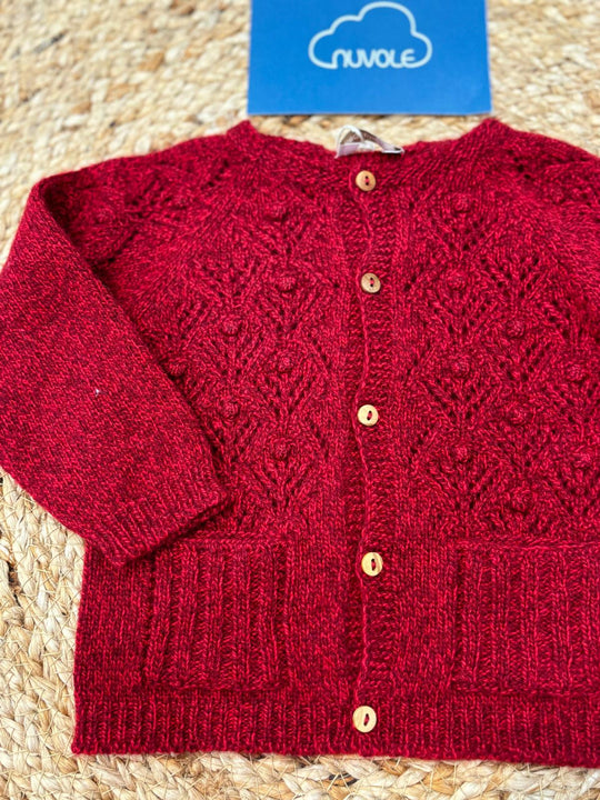 Cardigan rosso in cashmere