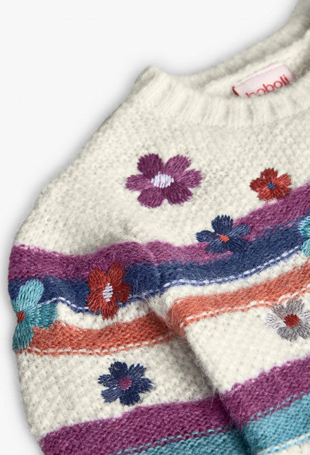 Maglione fiori  ricamati