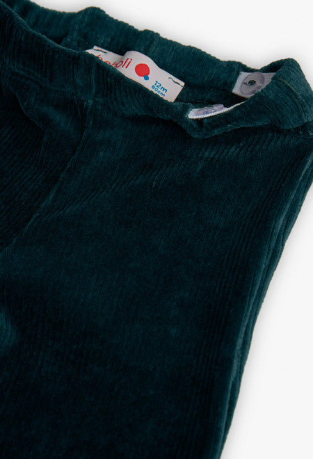 Pantalone in velluto verde