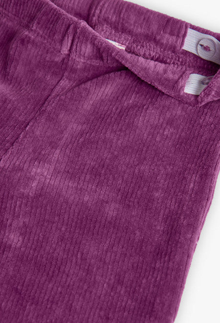 Pantalone in velluto prugna