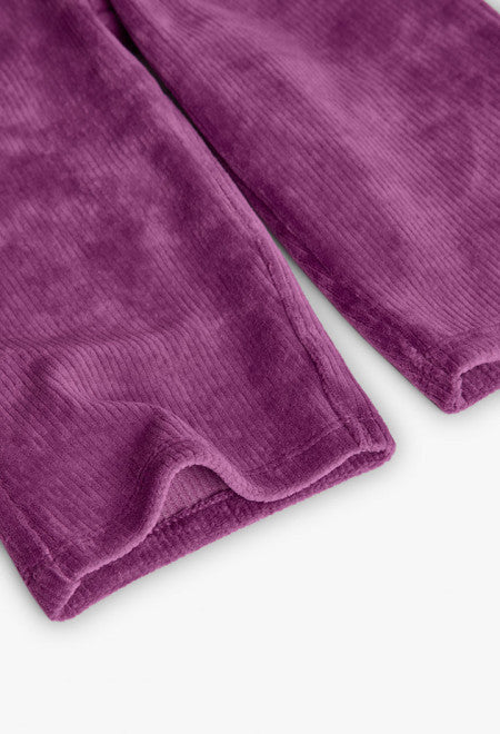 Pantalone in velluto prugna