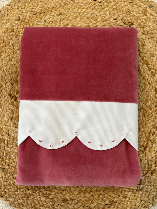 Coperta in ciniglia rose