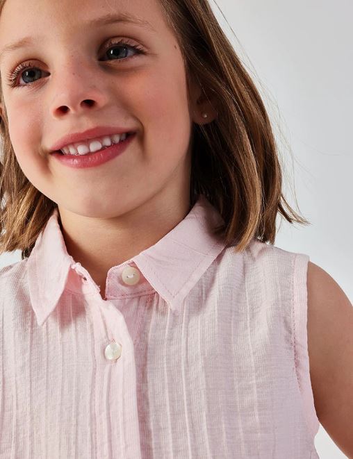 Camicia smanicata rosa