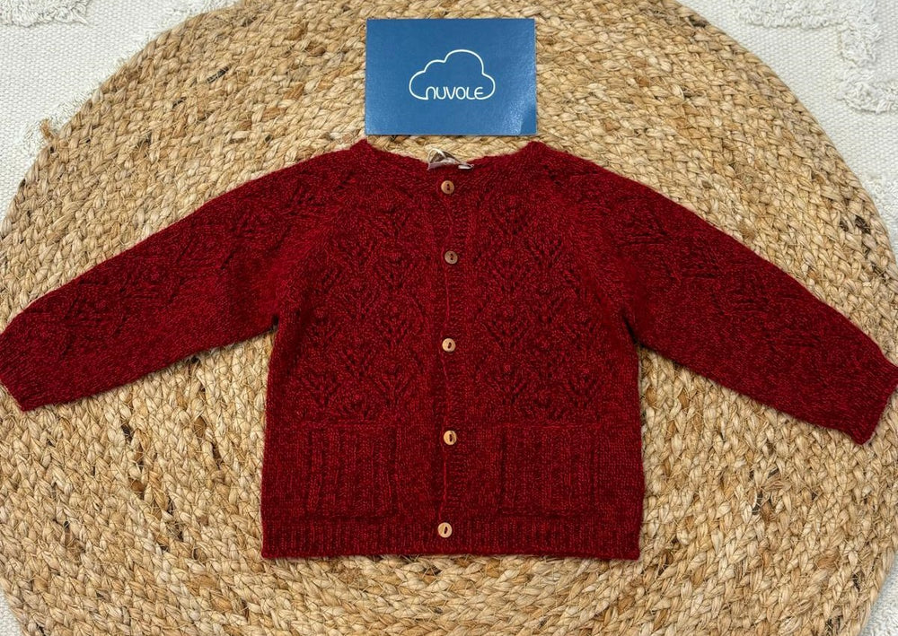 Cardigan rosso in cashmere
