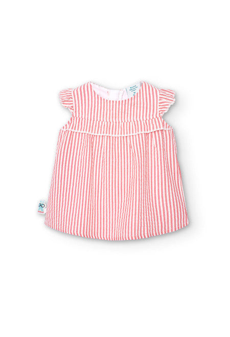 Vestito in popeline a strisce