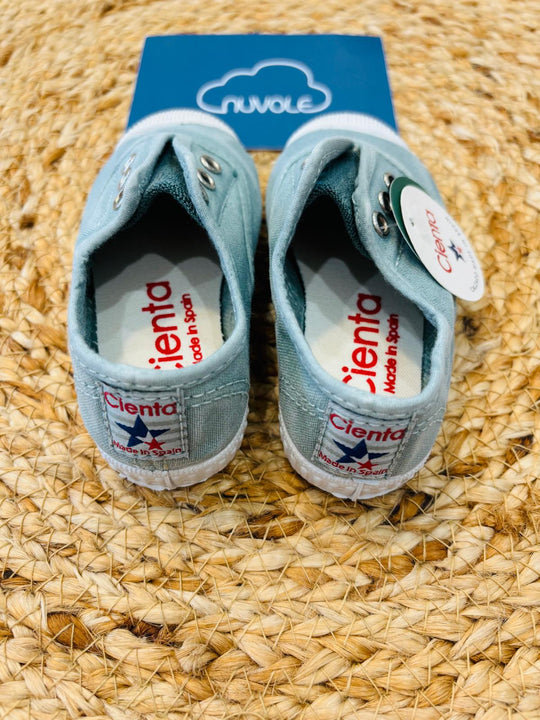 Sneakers in tela verde acqua