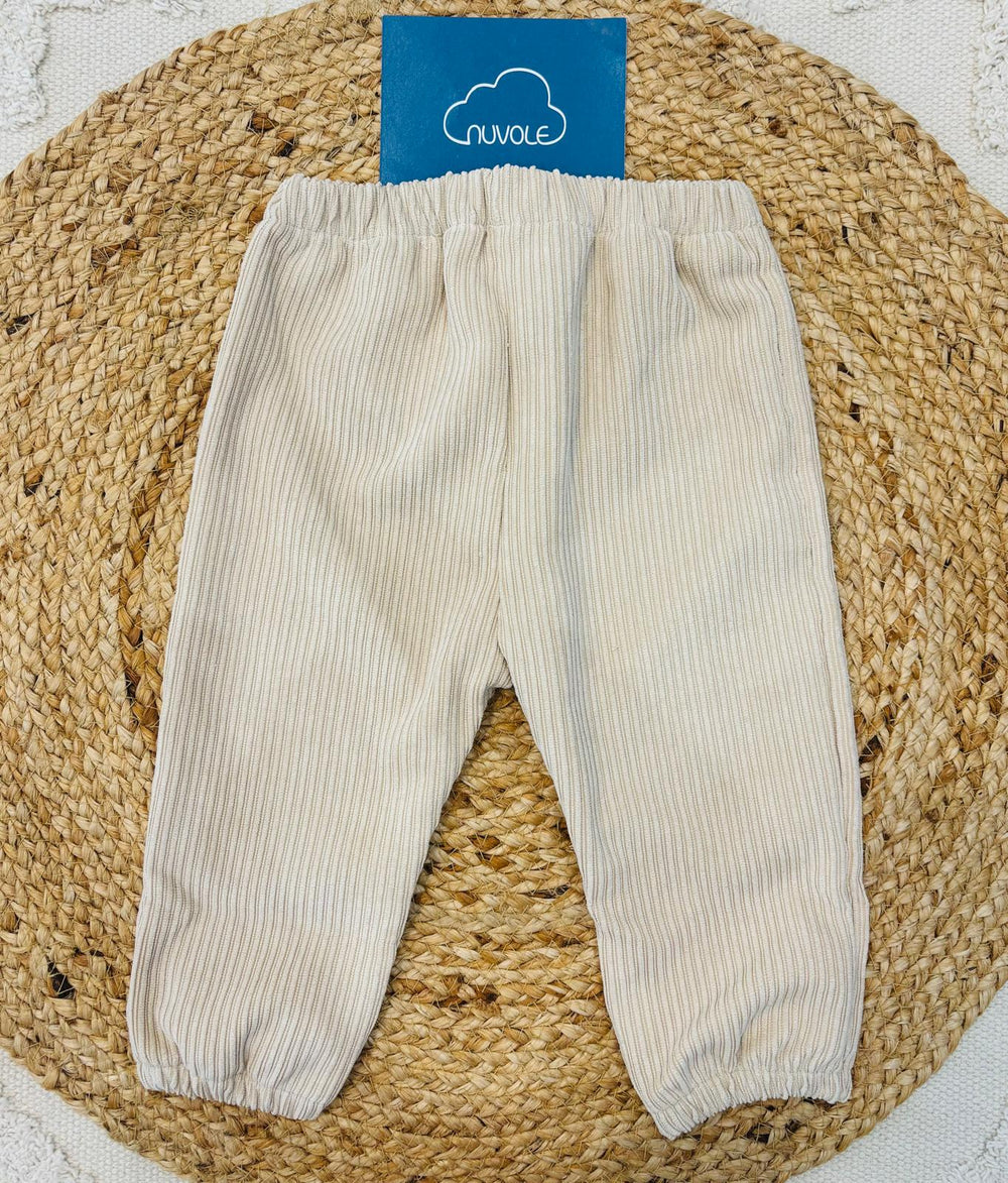Pantalone in velluto beige