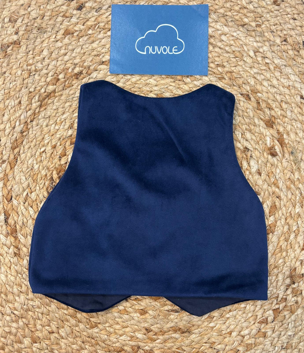 Gilet doppio petto in velluto blu