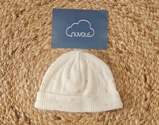 Cappellino in cotone pointille rosa