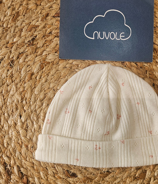 Cappellino in cotone pointille rosa