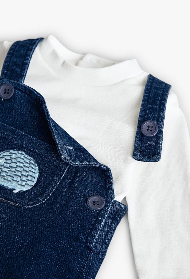 Completo salopette denim