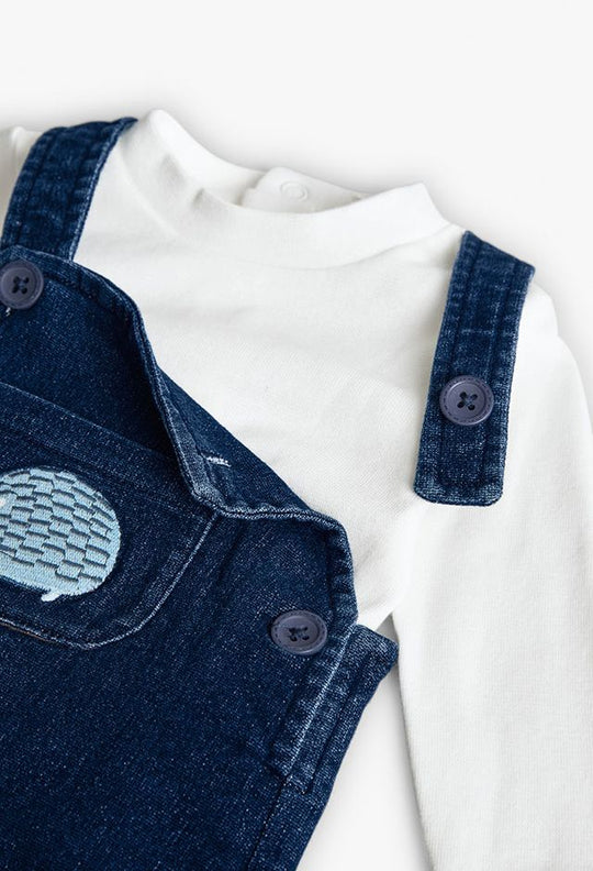 Completo salopette denim