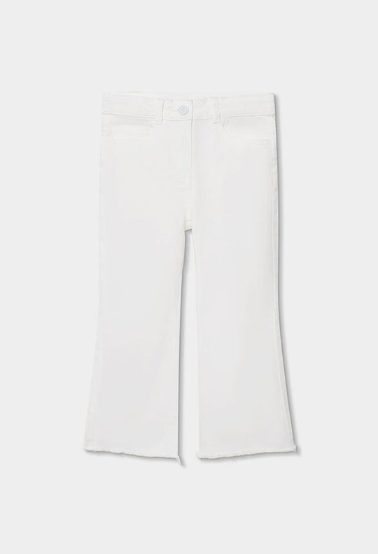 Pantalone a zampa in twilll bianco